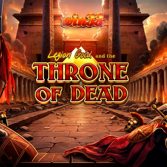 Interface do slot Legion Gold and the Throne of Dead com símbolos temáticos e moedas de ouro